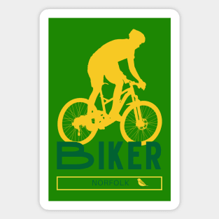 Norfolk Biker Yellow and Green Magnet